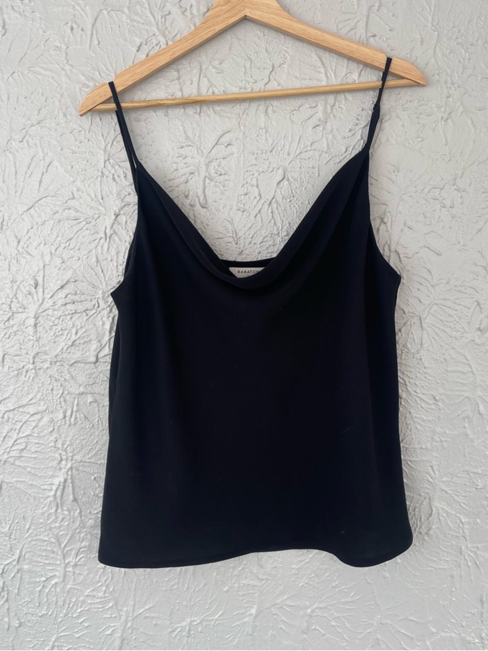 Babaton Black Cowl Neck Camisole Size Large